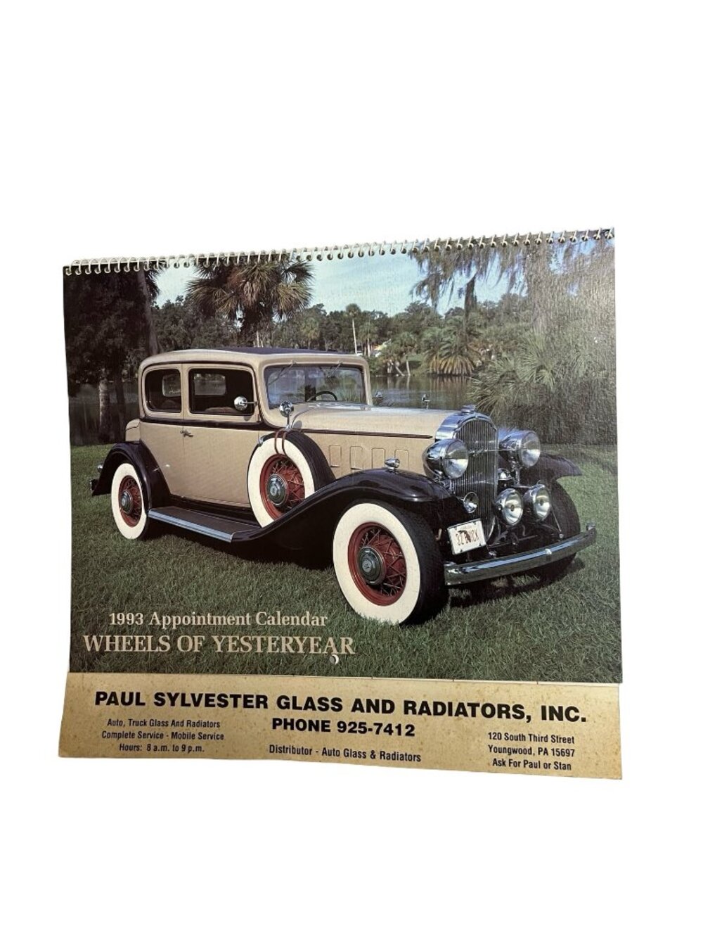 Vintage 1993 Wheels of Yesteryear Calendar Classic Cars Advertising Paul Sylvest